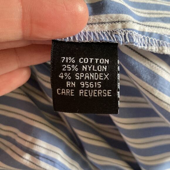 Rafaella Blue Striped Buttondown, Size M - Picture 8 of 9